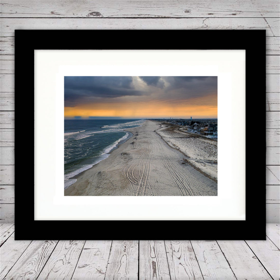 Cloudy Orange Skies - Home Decor Photography Wall Art v2 Black Framed Picture