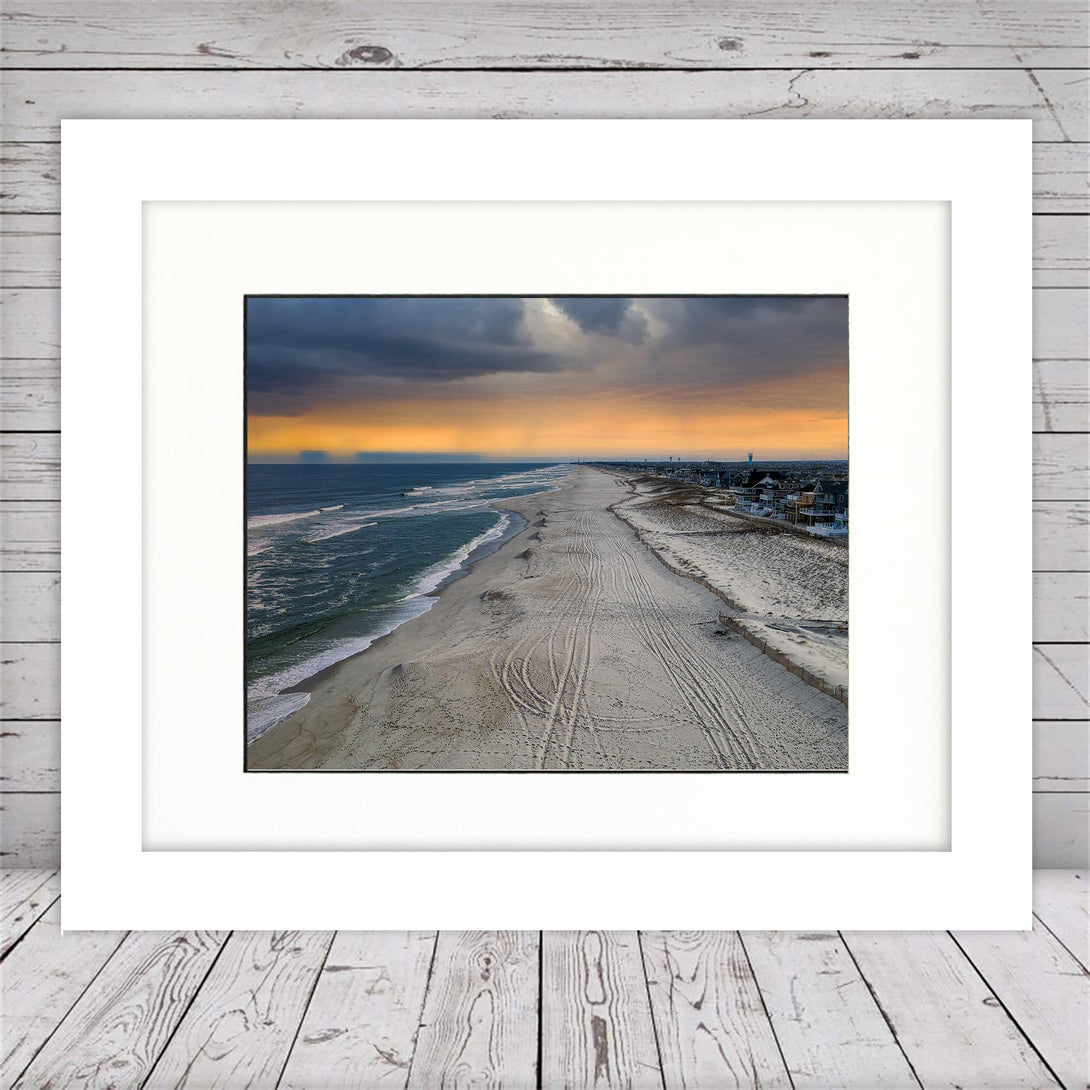 Cloudy Orange Skies - Home Decor Photography Wall Art v2 White Framed Picture
